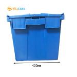 ISO9001 Plastic Logistic Box HDPE 60L Attached Lid Distribution Containers for sale