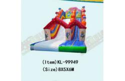 China Children Fun Park Inflatable Smurfs Large Slide For Rentals supplier