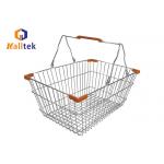 20L Zinc Plating Wire Mesh Metal Shopping Basket For Boutique Store for sale