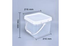 China Customized Printing Injection Moulding Square Plastic Bucket With Lid White Logo Design supplier