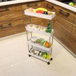 Thickened Three Layer Home Storage Carts For Kitchen Slim 41*14*19cm Detachable for sale
