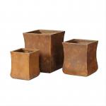 Custom Hand Carved Archaic Style GRC Planter Pots For Garden Courtyard Decor for sale
