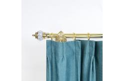 China Aluminum Golden 25mm Iron Curtain Rod Capped Glass Finial With Double Bracket supplier
