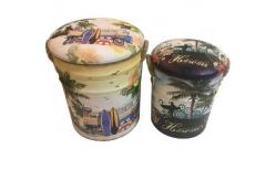 China ISO9001 Custom Tin Cans Home Office Metal Bar Storage Stool Ottoman supplier