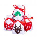 Christmas Burlap Jute Drawstring Bag Backpack Candy Pouch Bags OEM