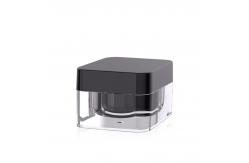 China Square Black Acrylic Clear Airless Pump Bottles Bulk And Jar supplier