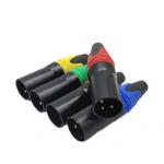 Custom Logo 3 Pin XLR Male Connector Waterproof DMX Thread Coupling Audio Video Connector Female Socket for Outdoor for sale