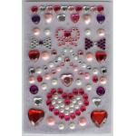 Brightness Rhinestone Heart Shaped Stickers , Personalised Love Heart Stickers for sale