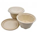 Disposable Biodegradable Sugarcane Bagasse Bowl  850ml Takeaway Bowls With Lids for sale