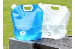 China Foldable 5L 10L Plastic Bucket Camping Stand Up Water Pouch Large Capacity supplier