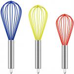Antiscratch Whisk Kitchen Utensil , Stainless Steel Beater Ergonomic Design for sale
