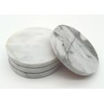Round Natural Stone Coasters Set 4 Easy Cleaning For Household Living
