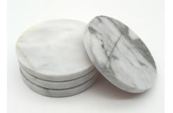 China Round Natural Stone Coasters Set 4 Easy Cleaning For Household Living supplier