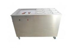 China Single Flat Pan Fried Ice Cream Roll Machine With Optional Container supplier