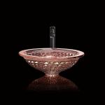 Funnel Shaped Rose Gold Bathroom Sink Crystal Chromed 450mm Length for sale