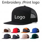 Custom Logo 7 Panels Cap Wholesale Mesh Trucker Hats for sale