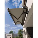Outdoor Sunshade Motorized Lightweight Retractable Awning With LED Lights Garden Canopy