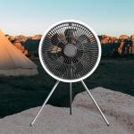 Battery 10000mAh Rechargeable Table Fan 12 Inch Lantern LED Tent Light Fan for sale