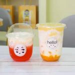 U Shape 16oz Plastic Bubble Tea Cups Single Wall 70mm Diameter