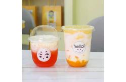 China U Shape 16oz Plastic Bubble Tea Cups Single Wall 70mm Diameter supplier