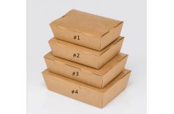 China Rectangle Disposable White Kraft Printing Paper Borad Packaging Stand Up Lunch Box supplier