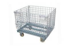 China Foldable Wire Mesh Storage Cages Stackable Basket Container 800kg Load Capacity supplier