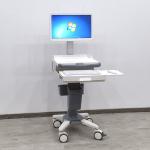 Mobile Medical Computer Cart Height Adjustable Laptop Workstation For EMR for sale