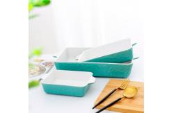 China Rectangular Kitchen Ceramic Bakeware Sets Tray With Binaural Multifunctional supplier