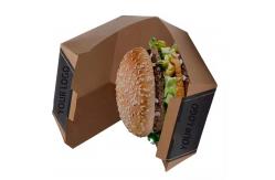 China Disposable Foldable Kraft Burger Box for Fast Food Takeaway Customized Design supplier