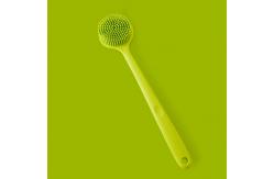 China BPA free Scrubber Shower Body Massage Silicone Bath Brush with Long Handle supplier