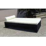 Black Rattan Sun Lounger , Outdoor Square Beach Lounge Chair for sale