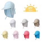 Swim Blank Children Flap Cotton Cap Beach Uv Summer Kids Play Hats Upf 50+ for sale