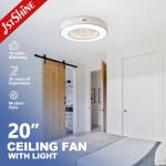 1stshine 20 White Dimmable LED Light Ceiling Mounted Box Fan 6 Speeds for Versatile for sale