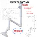Red Or White 3 Joints Lab Fume Exhaust Hood Pp Body Ceiling Mounted for sale