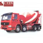 Self Loading Mobile Concrete Mixer Truck , Red Color Cement Concrete Mixer for sale