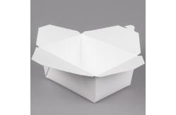 China Rectangle Disposable White Kraft Printing Paper Borad Packaging Stand Up Lunch Box supplier