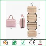 Travel Toiletry Makeup Bag Cosmetic Storage Box Pleats Cotton Peach Fur Beautiful for sale