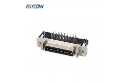 China Right Angle PCB 36 Pin SCSI Female Connector With Zinc Alloy Shell supplier