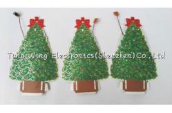 China 4C Printing Musical Greeting Card AG10 Battery Christmas Tree Shaped supplier