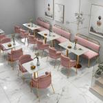 Metal Velvet Restaurant Seating Tables And Chairs Removable Washable ODM for sale