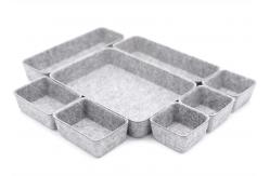 China 8 Pieces Drawer Dividers Organization Grey Felt Boxes supplier