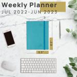A5 Size Turquoise Medium Academic Planner Customization Support