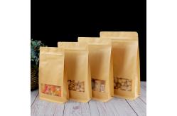 China Square Bottom 140mico Biodegradable Kraft Pouch Bag With Window supplier