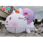 Rabbit Model Inflatable Cartoon Characters With RGB Led Lighting Outdoor Mall Decor for sale