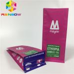 Aluminum Foil Pouch Packaging , Stand Up Coffee Bags Flat Bottom With Valve for sale