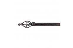 China 25/28mm diameter Metal black multi-beads Customized curtain rods finials single bracket supplier
