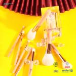 Customized OEM Travel Makeup Brush Set Foundation Powder Plastic Handle 8PCS