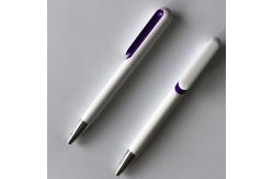 China New design white color twist promotion plastic pen with customized printing LOGO supplier