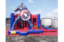 China Water - Proof Inflatable Bouncer Slide , Air Sewing Captain Moon Bounce Combo Slide Structure supplier