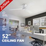 Remote Control 52 Inch 5-Speed White MDF Blades Ceiling Fan for Grade Decoration for sale